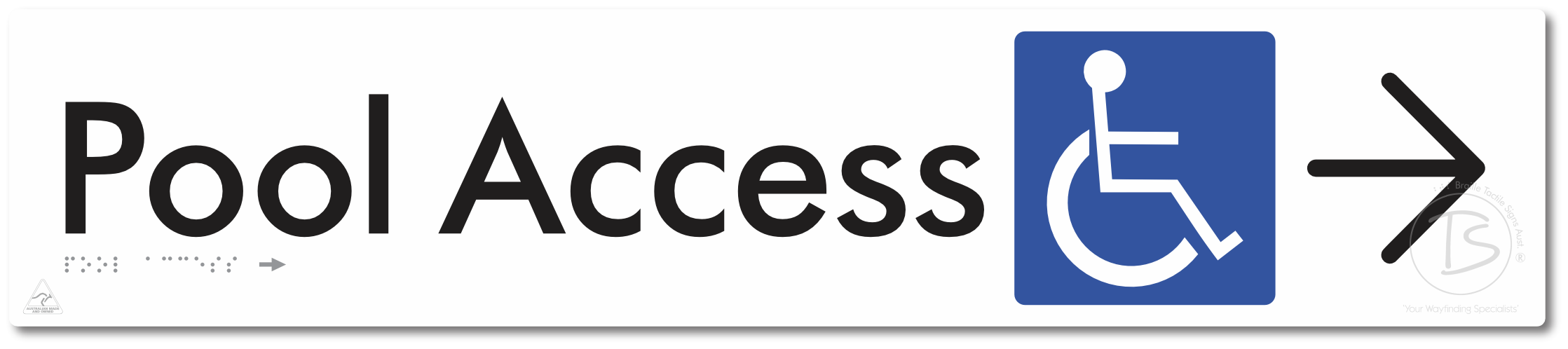 Pool Access with Large Directional Arrow
