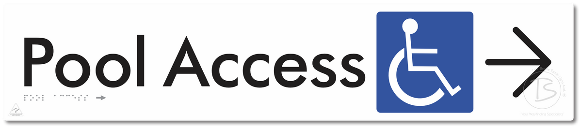 Pool Access with Large Directional Arrow