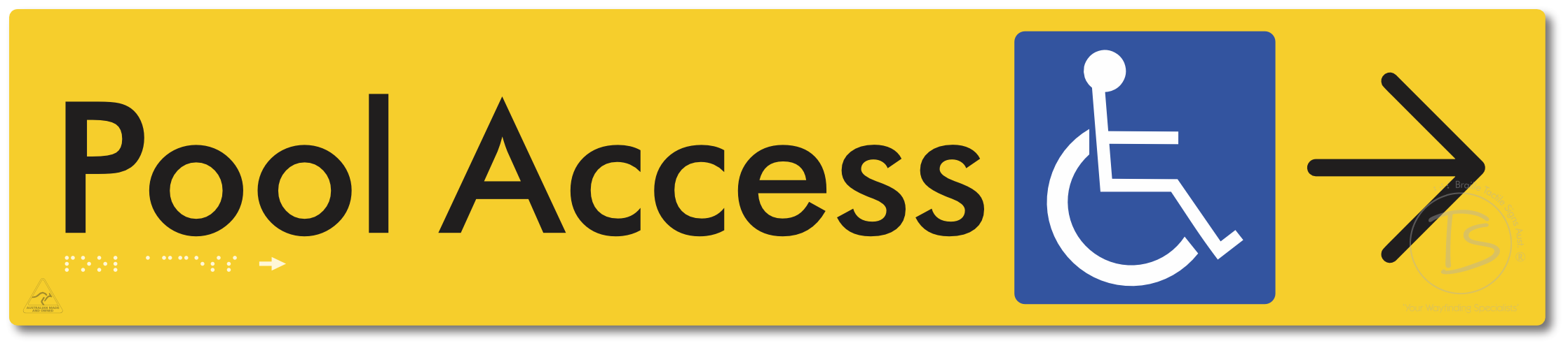 Pool Access with Large Directional Arrow