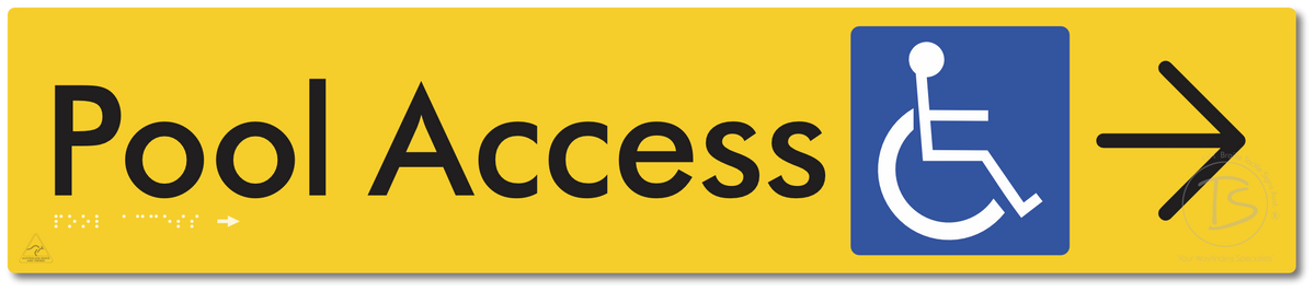 Pool Access with Large Directional Arrow