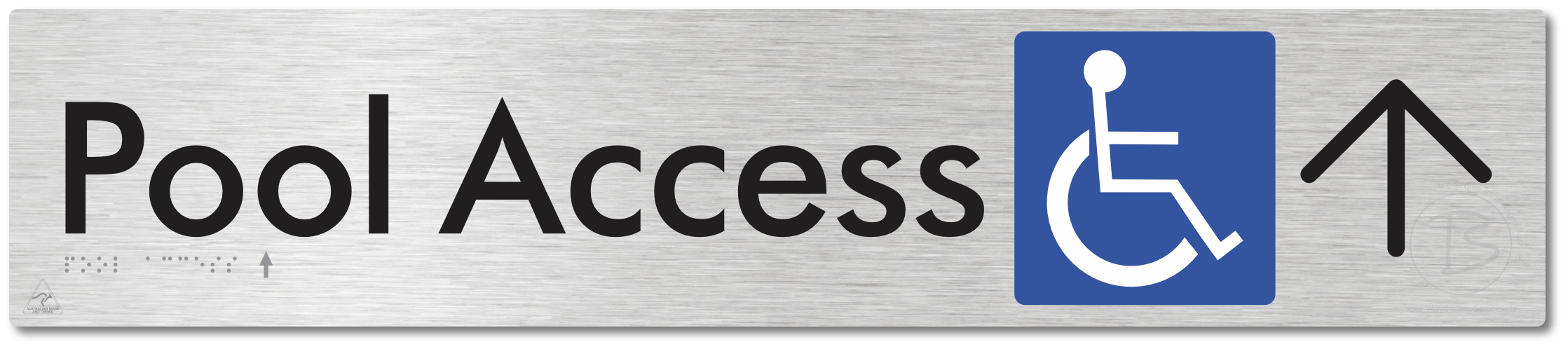 Pool Access with Large Directional Arrow