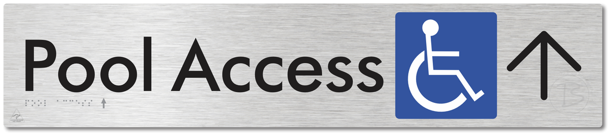 Pool Access with Large Directional Arrow