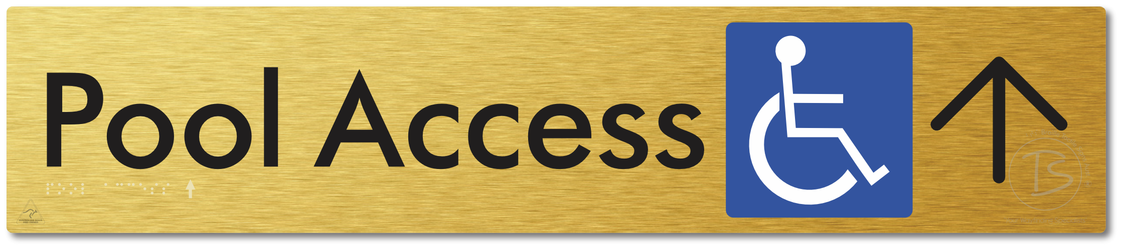 Pool Access with Large Directional Arrow