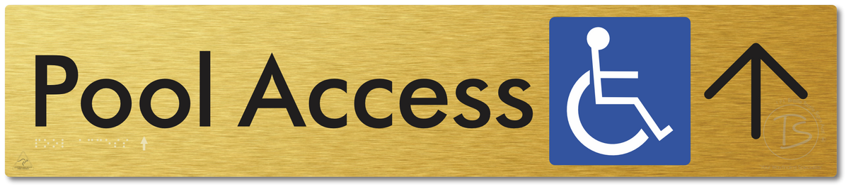 Pool Access with Large Directional Arrow