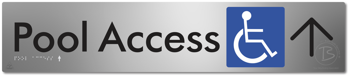 Pool Access with Large Directional Arrow