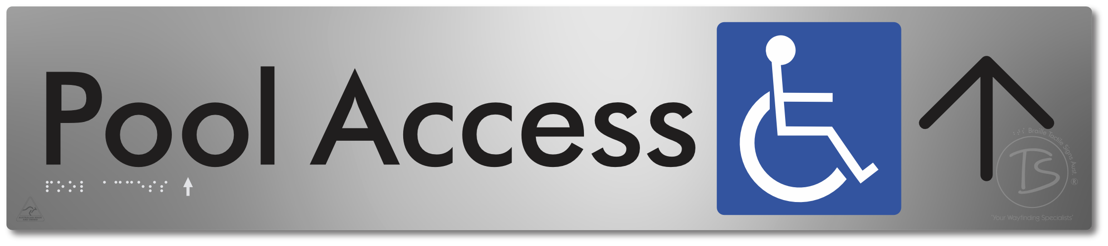 Pool Access with Large Directional Arrow