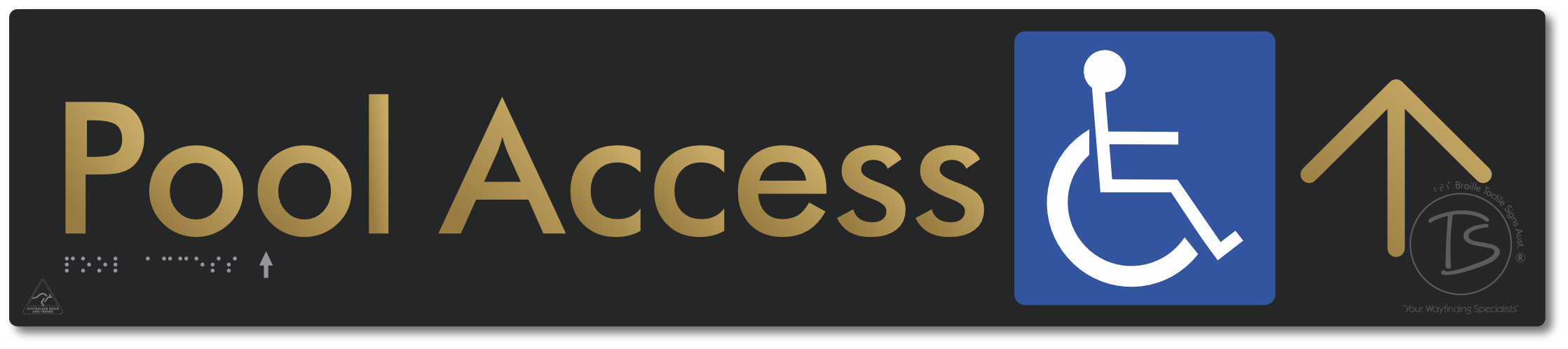 Pool Access with Large Directional Arrow