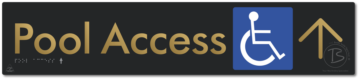 Pool Access with Large Directional Arrow