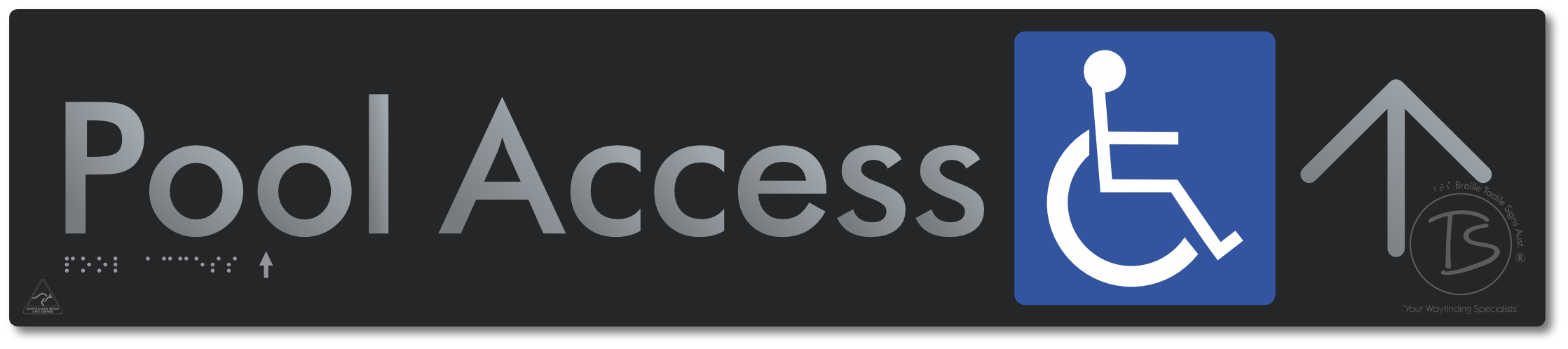 Pool Access with Large Directional Arrow