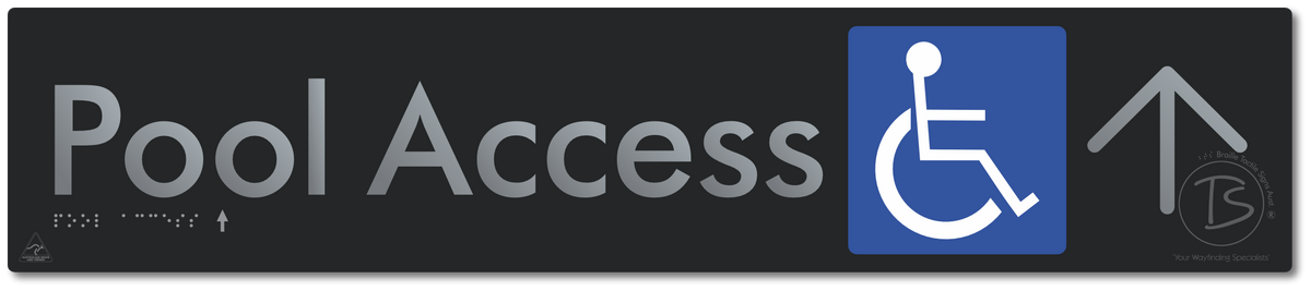 Pool Access with Large Directional Arrow