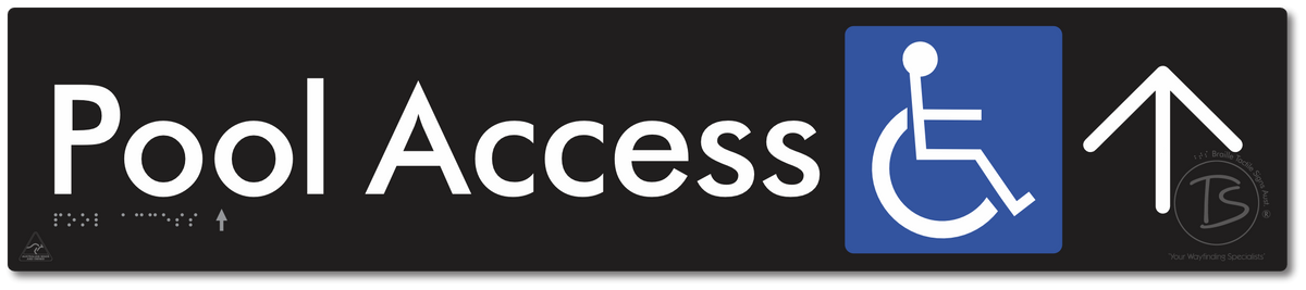 Pool Access with Large Directional Arrow
