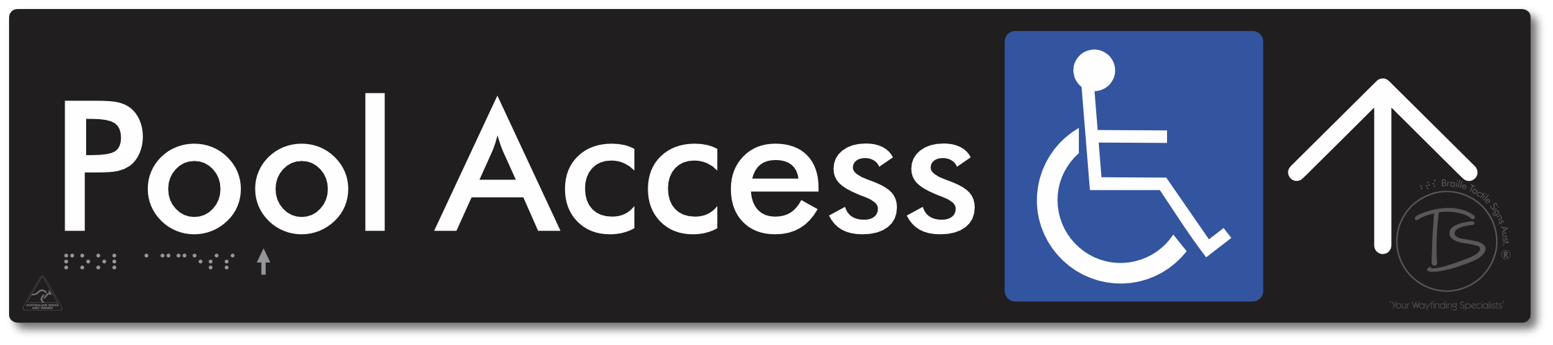 Pool Access with Large Directional Arrow