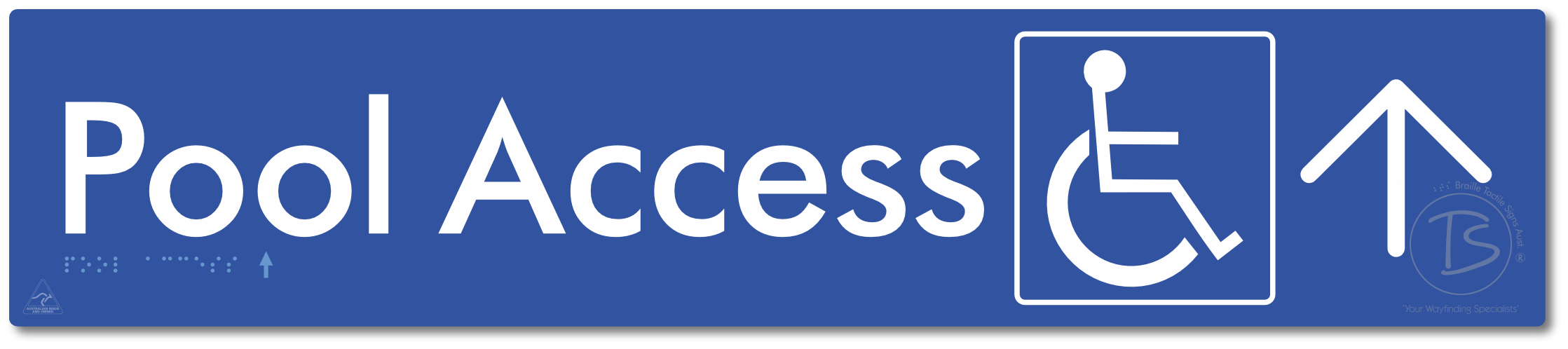 Pool Access with Large Directional Arrow