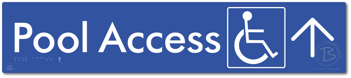 Pool Access with Large Directional Arrow