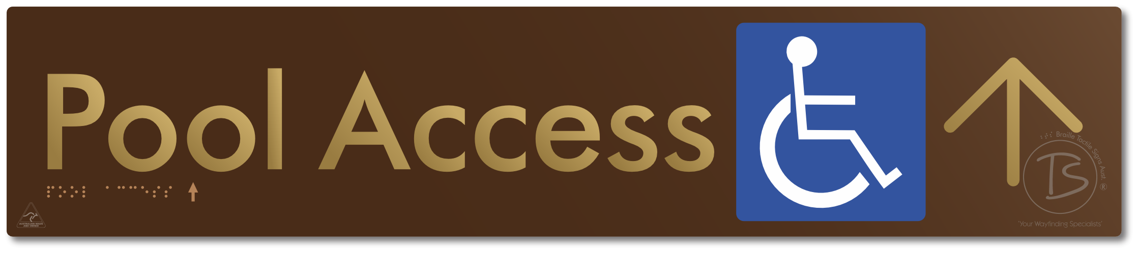 Pool Access with Large Directional Arrow