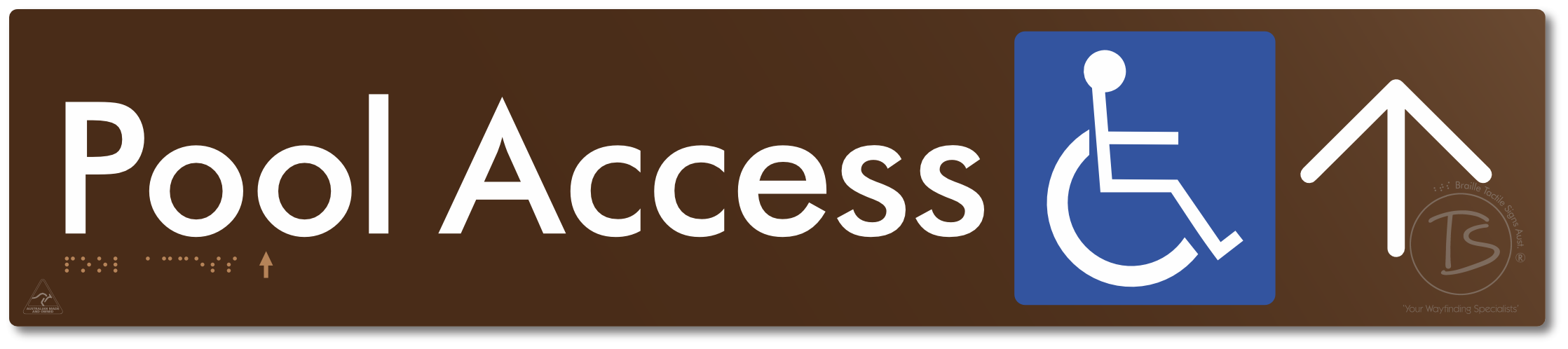 Pool Access with Large Directional Arrow