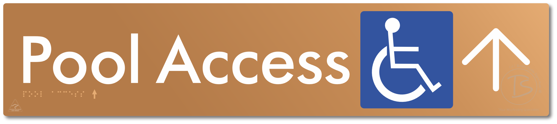 Pool Access with Large Directional Arrow