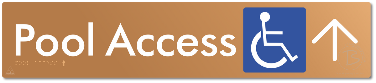 Pool Access with Large Directional Arrow