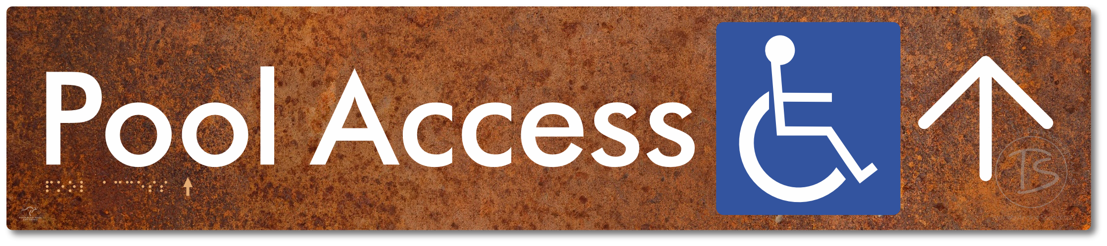 Pool Access with Large Directional Arrow