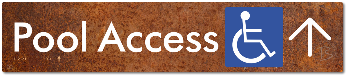 Pool Access with Large Directional Arrow