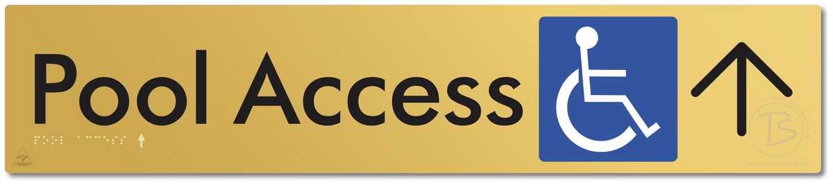 Pool Access with Large Directional Arrow