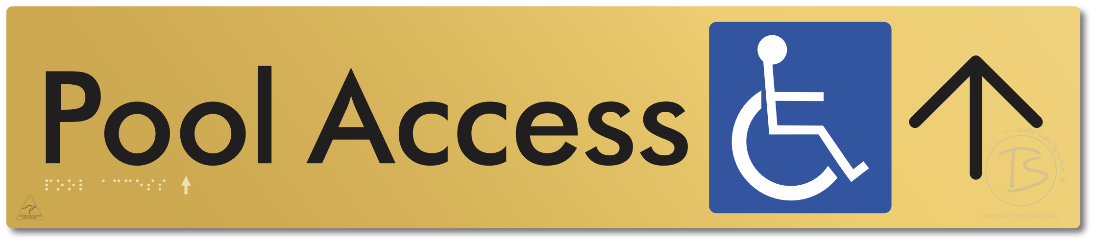 Pool Access with Large Directional Arrow