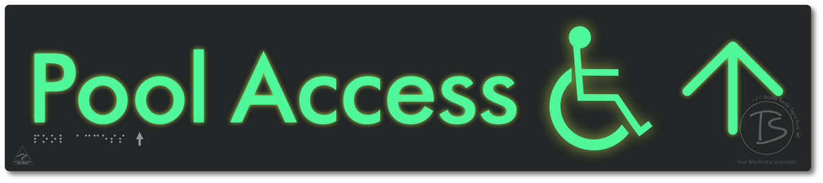 Pool Access with Large Directional Arrow