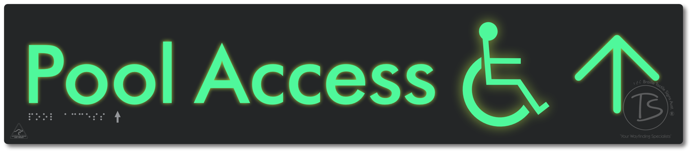 Pool Access with Large Directional Arrow