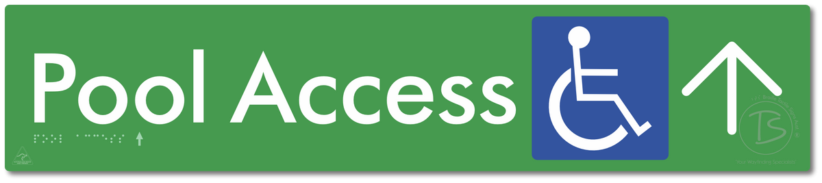 Pool Access with Large Directional Arrow