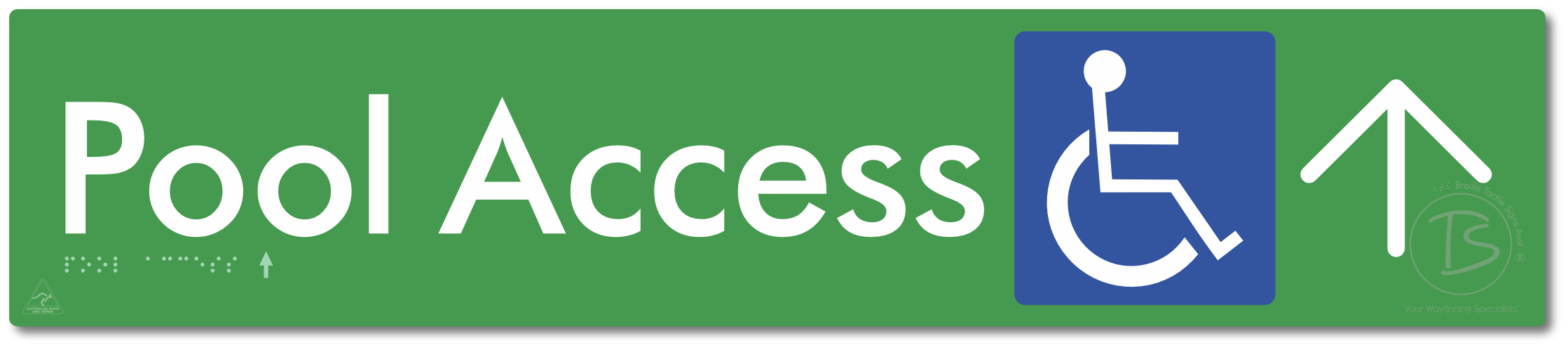 Pool Access with Large Directional Arrow