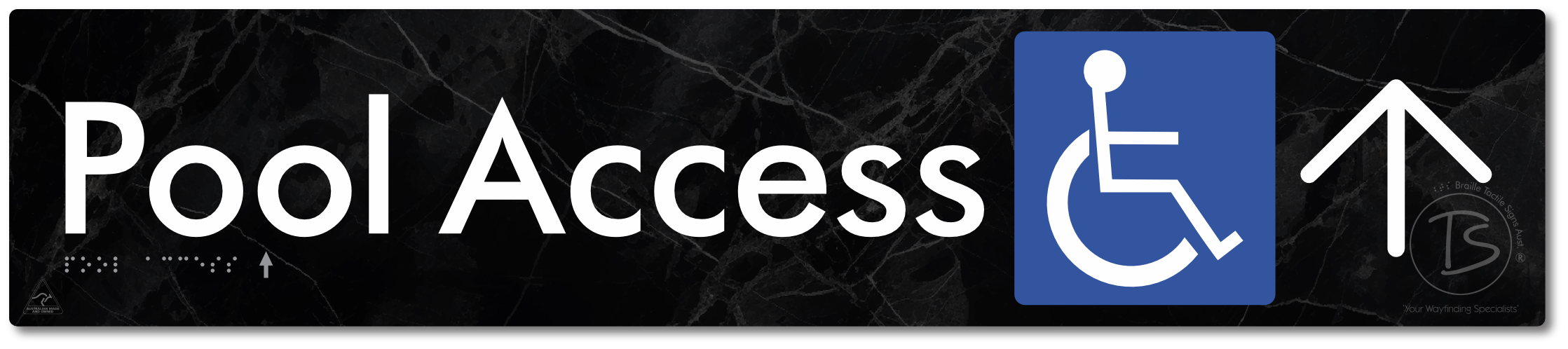 Pool Access with Large Directional Arrow