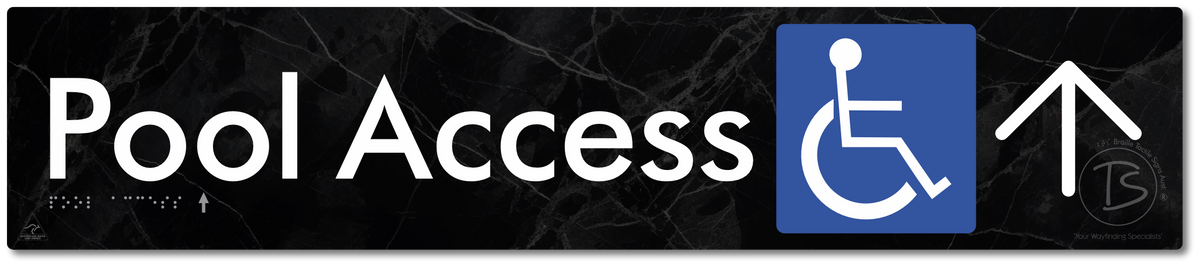 Pool Access with Large Directional Arrow