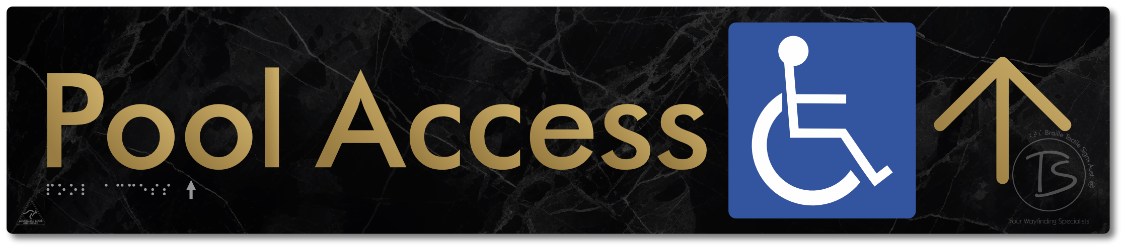 Pool Access with Large Directional Arrow