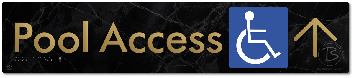Pool Access with Large Directional Arrow