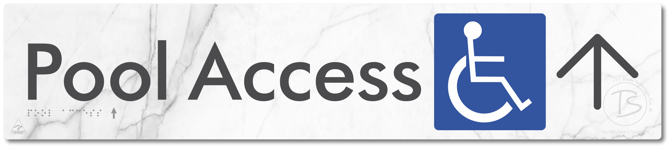 Pool Access with Large Directional Arrow