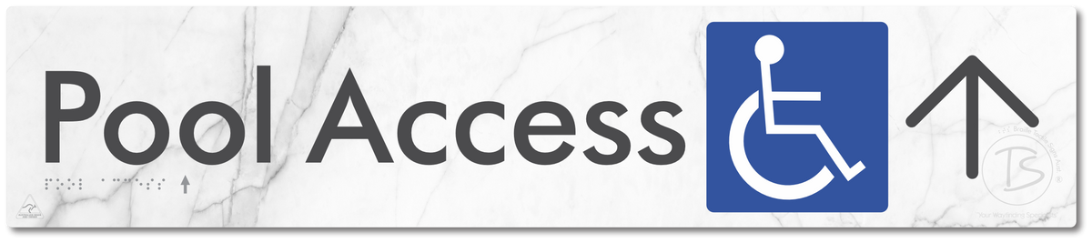 Pool Access with Large Directional Arrow