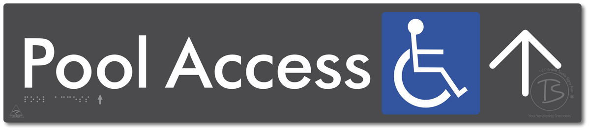 Pool Access with Large Directional Arrow