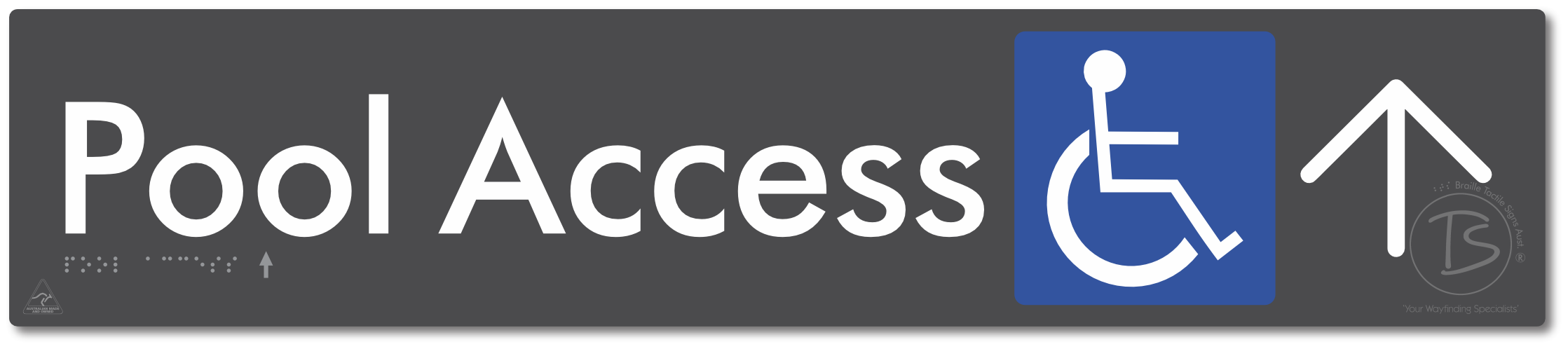 Pool Access with Large Directional Arrow