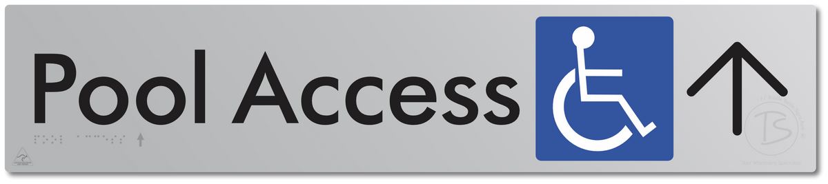 Pool Access with Large Directional Arrow