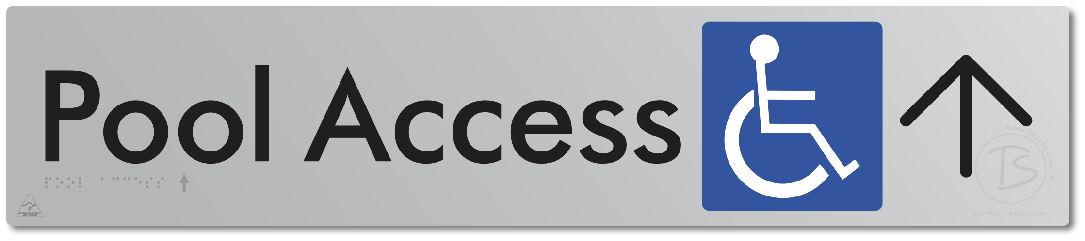 Pool Access with Large Directional Arrow