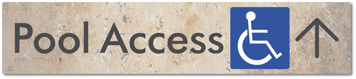 Pool Access with Large Directional Arrow