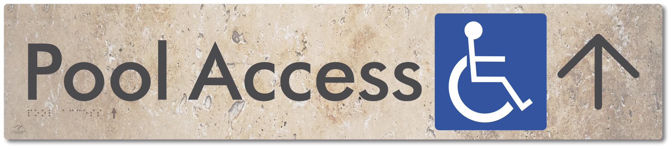 Pool Access with Large Directional Arrow