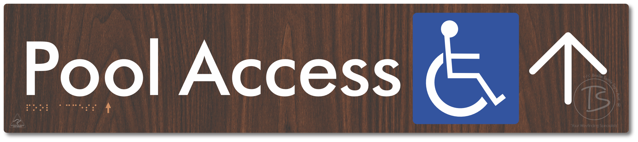 Pool Access with Large Directional Arrow