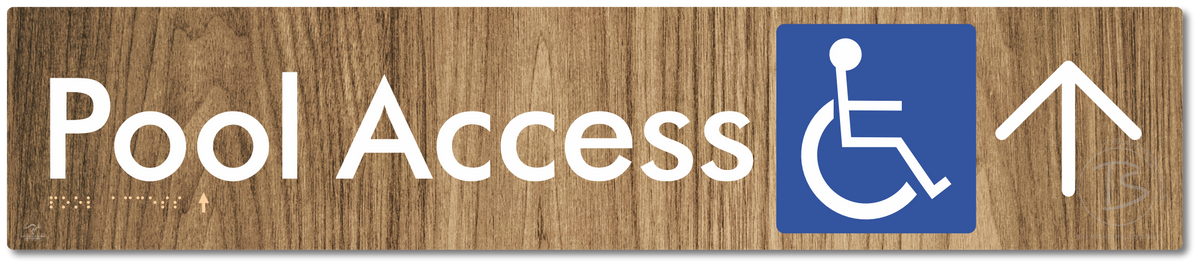 Pool Access with Large Directional Arrow
