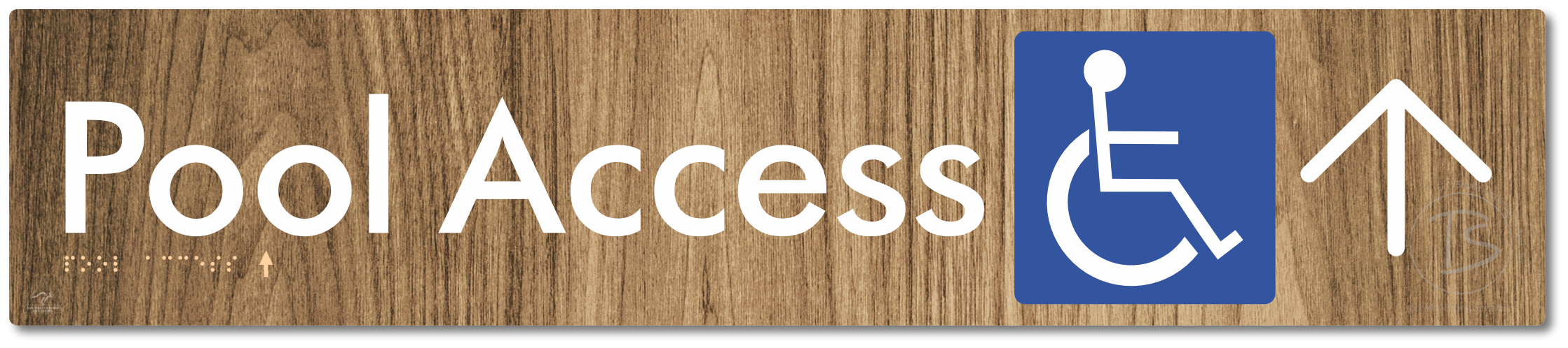 Pool Access with Large Directional Arrow