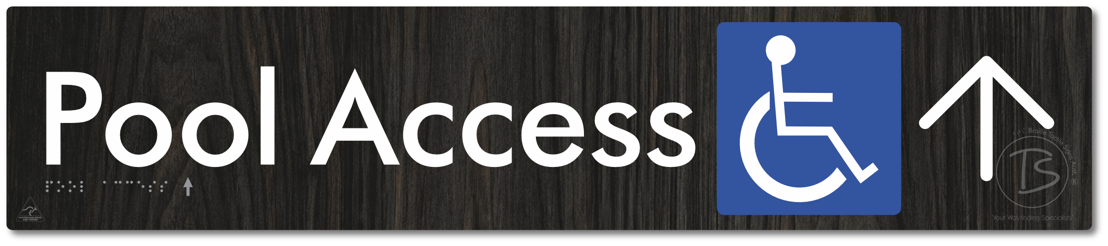 Pool Access with Large Directional Arrow