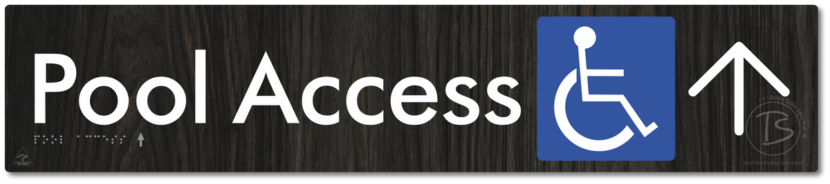 Pool Access with Large Directional Arrow