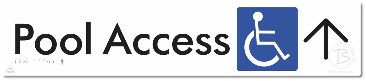Pool Access with Large Directional Arrow