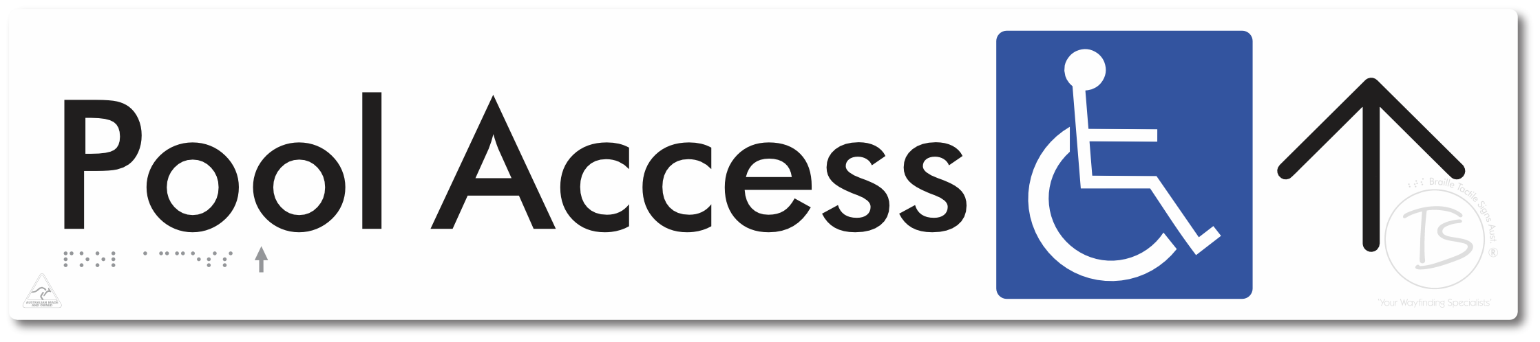 Pool Access with Large Directional Arrow