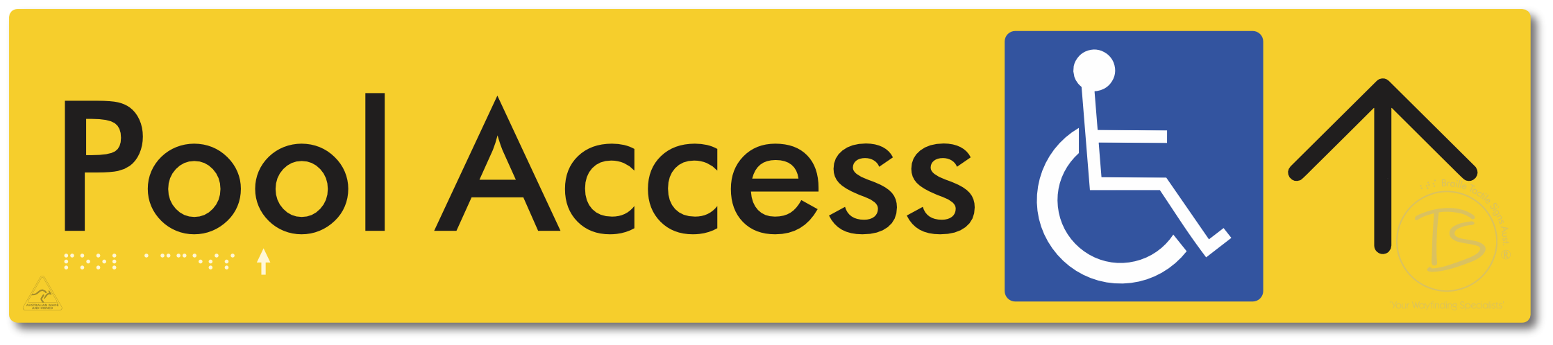 Pool Access with Large Directional Arrow